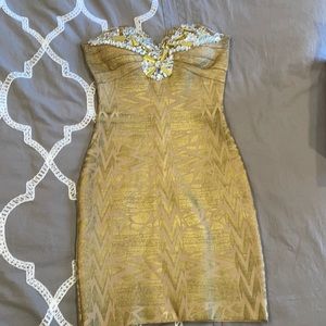 Hever léger gold dress